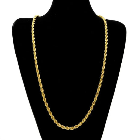Hot y2k 18K Gold Necklace 3MM Twisted Rope Twist Electroplating Chain for Men Women Wedding Jewelry Gifts PlatiNum
