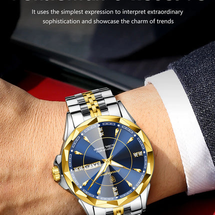 POEDAGAR Orologio da uomo di moda di lusso Top Business Impermeabile luminoso Data Settimana Orologi da uomo Orologio da polso da uomo in acciaio inossidabile al quarzo platinumshop