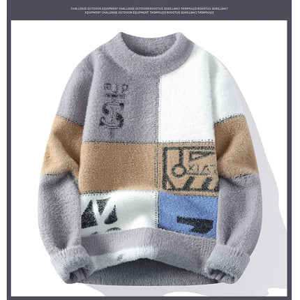 2024 winter new style men's sweater knitted long sleeve Warm Men Fashion Sweaters Thicken Warm wool pullovers Sweater male