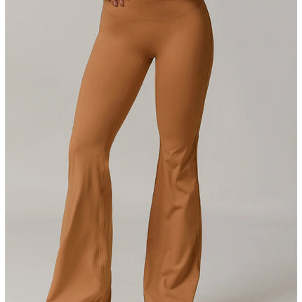 High Waist Wide Leg Pants Leggings Women Tights Fitness Bell-bottoms Yoga Elastic Leggings Push Up Gym Workout Flared Pants PlatiNum