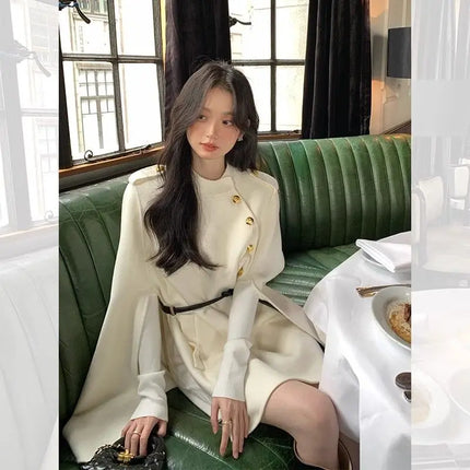 2026 New Style Women's Wool Coats Capes Autumn/Winter Princess Style Wool Cloak Woman