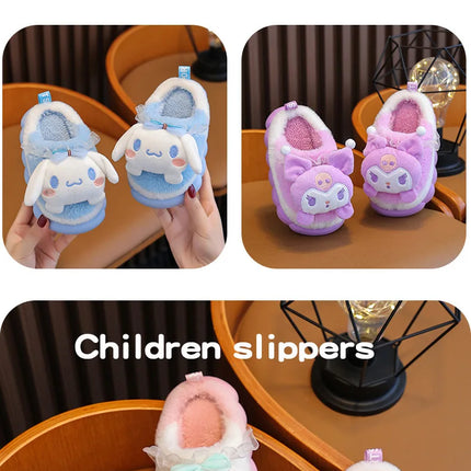 Winter Family Plush Slippers, Parent-Child Match Cartoon Indoor Home Shoes, Cozy Cotton-Lined Non-Slip Slides for All Ages