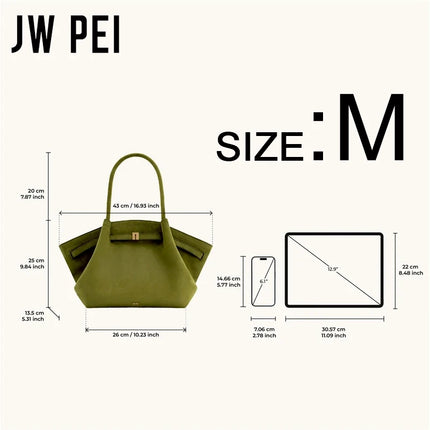 Borsa Tote da Donna JW PEI Hana in Pelle Martellata, Borsa a Mano di Lusso con Manico Superiore, Borsa a Tracolla per Lavoro e Uso Quotidiano