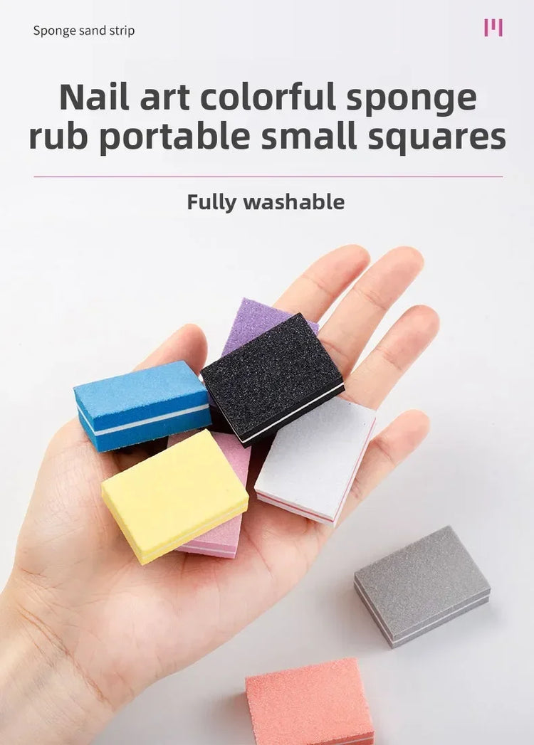 50pcs Lot Two-sided Mini Nail File Blocks Colorful Sponge Nail Buffer Block Nail Polishing Manicure Tools 100/180 Grit Wholesale 2026