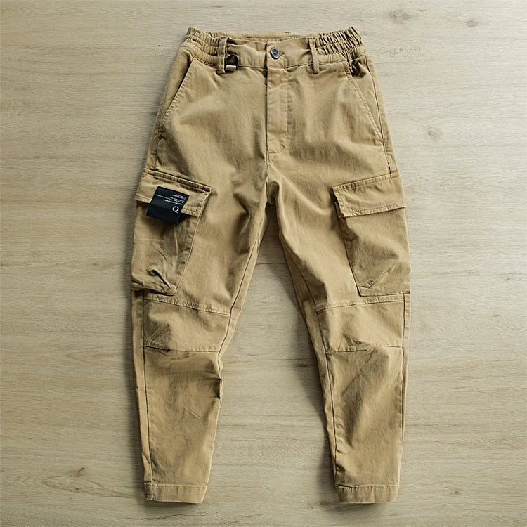 Outdoor Casual Men's Multi Pockets Cargo Pants 2025 Spring Fall Daily Fashionable Men Trousers Streetwear Mens Solid Color Pants