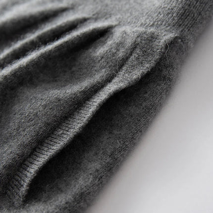 New Women's 100% Pure Cashmere Knitted Full Skirt Autumn Winter High Waisted Mid-calf Ankle-Length Soild Dress Versatile Elegant PlatiNum