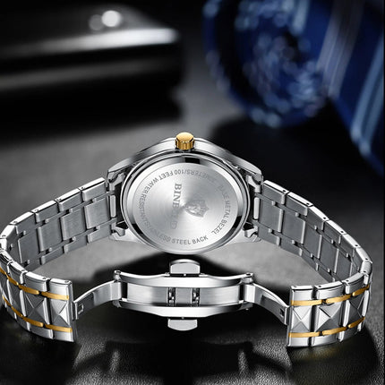 BINBONG Orologi da donna Orologio al quarzo da donna di moda di lusso Orologio da polso in acciaio inossidabile con data luminosa impermeabile Regalo per gli amanti della fidanzata platinumshop