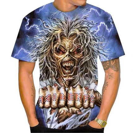 Custom T-shirt Nostalgic Fashion 3D Printed Heavy Metal Music Devil Cool Summer Fashion