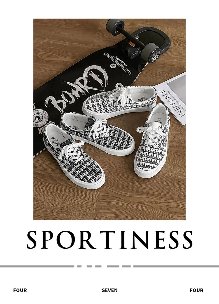 Designer Canvas Casual shoes for men  Flats Vulcanized Shoes Original printed sneakers male Skateboard street shoes men Tennis
