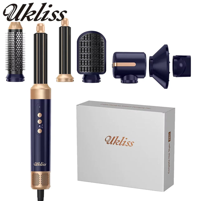 7 In 1 Hair Dryer Brush Brushless High Speed Hair Dryer with Diffuser Ionic Blow Dryer Hot Air Styling Comb Auto Hair Curler