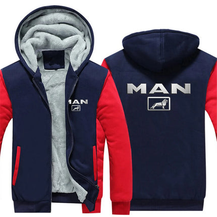 Truck man Men Autumn Winter Cotton Hoodies Warm Casual Comfortable Padded Thickened Down Jacket New Double-Sided Coat