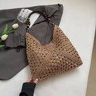 Borsa Tote da Donna in Paglia Intrecciata Grande Capacità, Borsa Estiva da Spiaggia per Vacanze, Borsa a Spalla alla Moda per il Pendolarismo