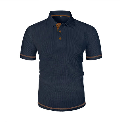 Men's short-sleeved T-shirt with summer ice silk lapel