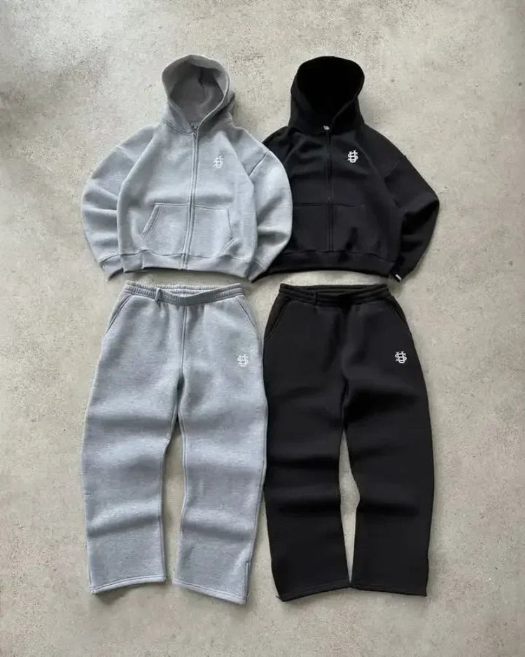 2025 European and American fashion embroidery design men clothing set Y2k street Harajuku Gothic loose couple casual tracksuit PlatiNum