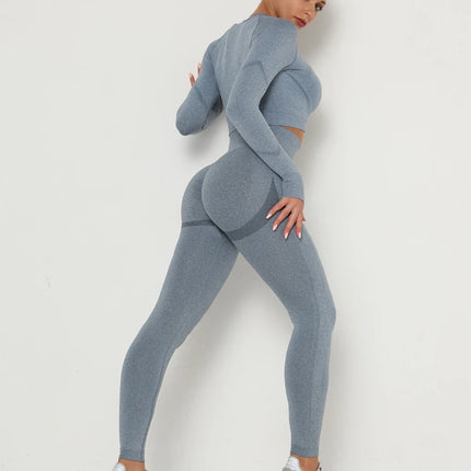 Leggings Sportivi Senza Cuciture da Donna a Vita Alta Push-Up Sexy Leggings da Palestra alla Moda Neri