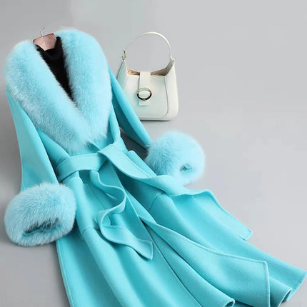 Luxury 2025 Real Fox Fur Collar And Cuffs Set for Women Winter Neck Warmer Fashion Scarf ShawlS Wrap Combo Large Size Furry Fur