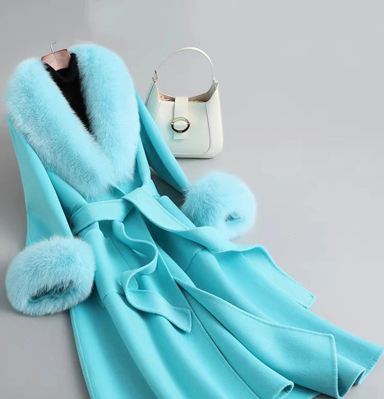 Luxury 2025 Real Fox Fur Collar And Cuffs Set for Women Winter Neck Warmer Fashion Scarf ShawlS Wrap Combo Large Size Furry Fur