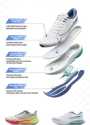 Xtep 2000km Plus Running Shoes 2025 New Spring Lightweight Anti-slip Wear-Resistant Men's Training Jogging Sneakers 875319110001 PlatiNum