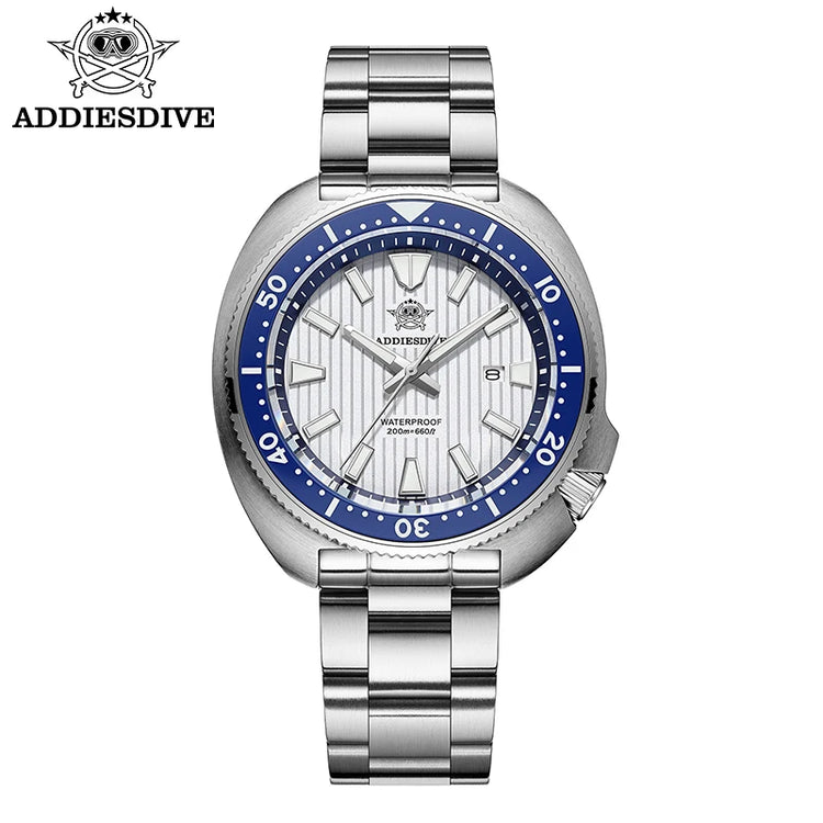 ADDIESDIVE Men's Diving Watch 200 Waterproof Sapphire Glass Quartz Watch BGW9 Luminous Stainless Steel Business Fashion Watch