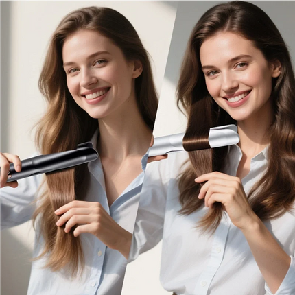 TINSOL New 2-in-1 Curling Iron & Straightener Multi-Function Hair Styling Tool Dual-Purpose Curling and Straightening Iron