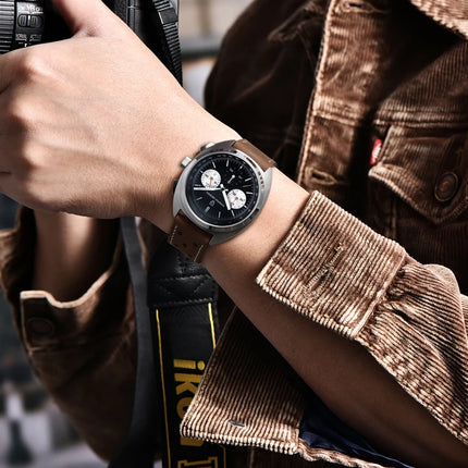 Orologio da uomo di lusso retrò 2026 PAGANI DESIGN Cronografo sportivo al quarzo VK63 con zaffiro AR impermeabile e cinturino in pelle