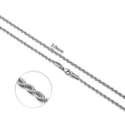 925 Sterling Silver 2/3/4MM 16-24 Inches Rope Chain Necklace For Men Women Fashion Punk Wedding Party Gifts Jewelry Charm PlatiNum