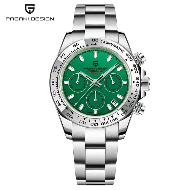 PAGANI DESIGN Nuovo orologio da polso al quarzo da uomo con lunetta in acciaio inossidabile, cronografo di lusso con vetro zaffiro VK63, orologio da uomo reloj hombre platinumshop