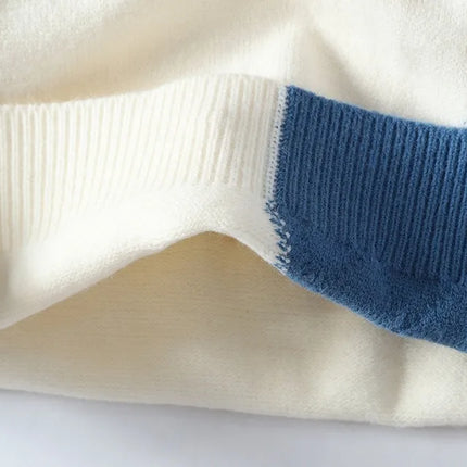 2024 Patchwork Knitted Sweater Trend High Street Autumn Winter Warm Men's Tops Hip-hop Street Clothing Fishing Sports Pullover
