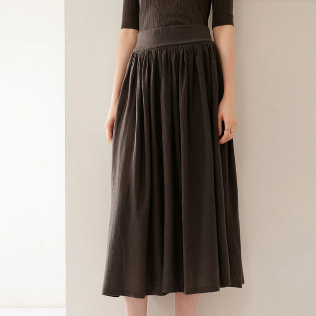 Women's Clothes High-quality Cashmere Skirts Fashionable Mulberry Silk Knitted A-line Skirts Women's High-waisted Umbrella Skirt PlatiNum