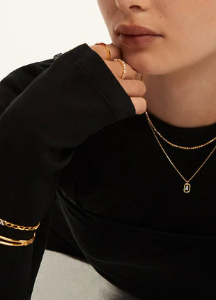 New 925 Sterling Silver Letter Necklace Personalized Charming English Alphabet Pendant Collar Birthday Gift  Exquisite Jewelry PlatiNum