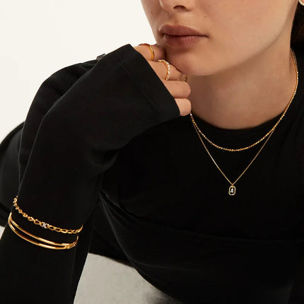 New 925 Sterling Silver Letter Necklace Personalized Charming English Alphabet Pendant Collar Birthday Gift  Exquisite Jewelry PlatiNum