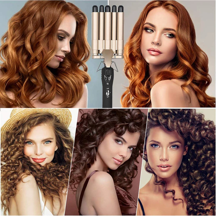 3 in 1 Deep and Small Reversible Big and Small Wave Styles Triple Barrel Deep Hair Waver Curling Iron and Curler