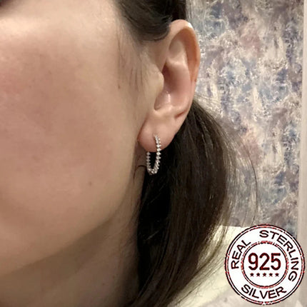 CWWZircons 925 Sterling Silver New Fashion Cubic Zircon Round Hoop Earrings for Women Girls Fine Party Jewelry Accessories SE012 PlatiNum
