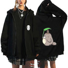 Ghibli 2025 New Hot No Face Black Hoodie Women Anime Back Print Cotton Casual Autumn Winter Streetwear Fashion Cosplay Jacket