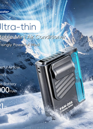 Nuovo Ventilatore Portatile da Cintura per Esterni 4000mAh USB, Mini Ventilatore Multifunzione con 5 Velocità e Display Digitale, Ricaricabile