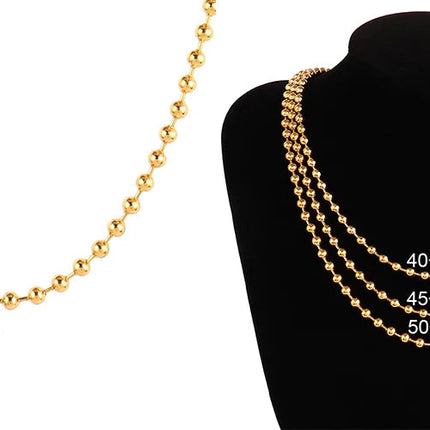 316 Stainless Steel Necklaces For Women Necklace Long Beads Chain Necklace Choker Necklace Bead Necklace Fashion Jewelry Gift PlatiNum