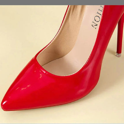 Scarpe da donna Tacchi alti rossi Décolleté sexy a punta da 12 cm Scarpe da sposa Scarpe da sposa Nude Colore nero Tacchi alti con fondo in gomma rossa platinumshop