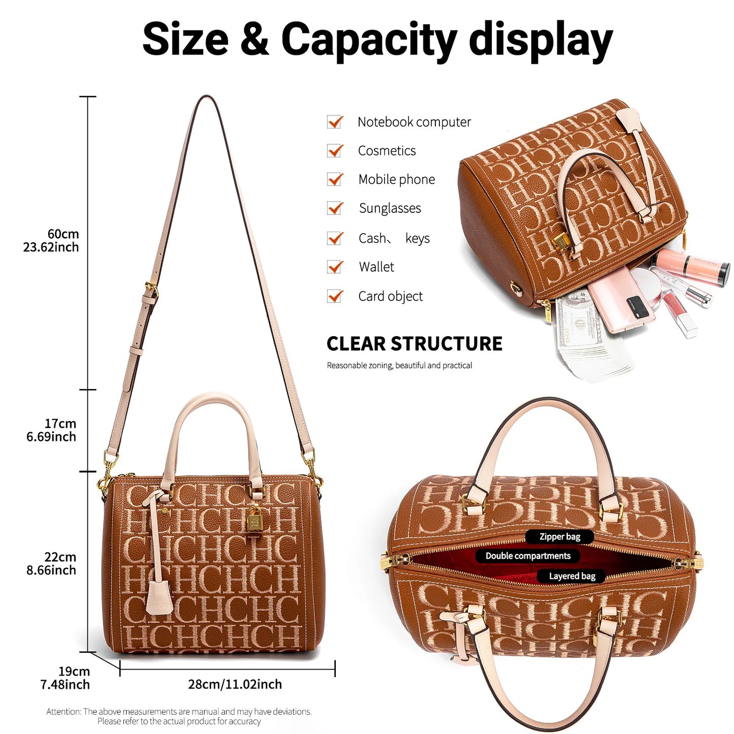 2025 Autumn/Winter New Handbag High-end Embossed Large Capacity Square Bag Women's Shoulder Bag