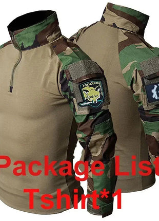 Woodland Tactical Unifirm Mens Sets Outdoor Hunting Training Suits Combat Shirts Ripstop Pants Workwear Clothes Wear-resisting PlatiNum