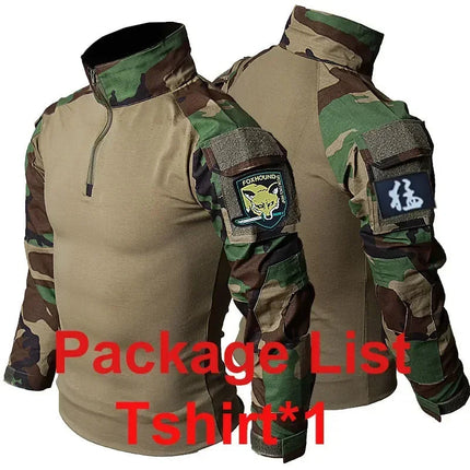 Woodland Tactical Unifirm Mens Sets Outdoor Hunting Training Suits Combat Shirts Ripstop Pants Workwear Clothes Wear-resisting PlatiNum