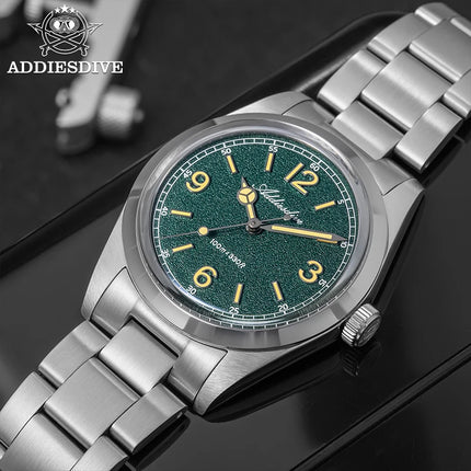 ADDIESDIVE 36mm Hot Sale Men's Watch AD2518 Bubble Mirror Glass 316L Stainless Steel Reloj Hombre 100m Waterproof Quartz Watches