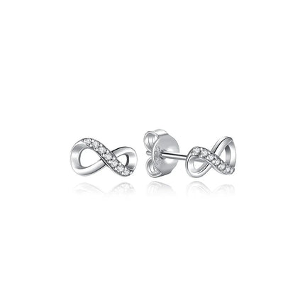 Orecchini Originali in Argento Sterling 925, Modello 2026, a Perno e a Cerchio con Cristalli, per Donna, in Oro Rosa, con Corona, Cuore, Infinito, Ape, Gioielli platinumshop