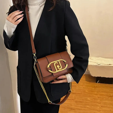 Borsa a tracolla da donna 2026 di nuova moda con catena, stile retrò, grande capacità, versatile, da portare sotto il braccio o a tracolla, piccola borsa quadrata