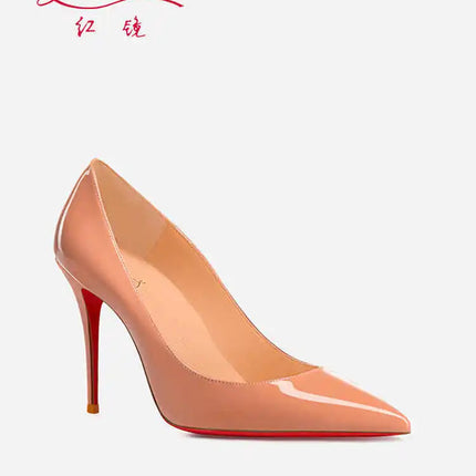 Tacchi da donna Colore nudo Tacco alto elegante da donna Scarpe nere di lusso donna 2025 Fondo rosso lucido Punta a punta Party Ladies Women platinumshop