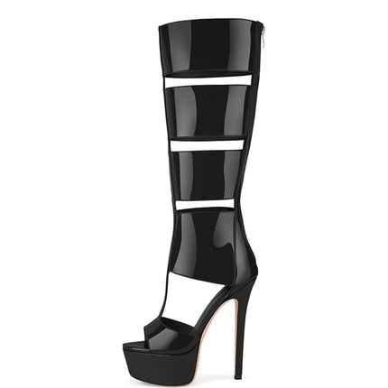 Summer sexy high heel platform  women sandal belt peep toe night party sandal PlatiNum