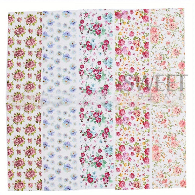 10PCS Mixed Nail Art Foils Transfer Sticker Set Rose Flower Designs Floral Starry Sky Nail Wraps Wedding Summer Manicure Decor