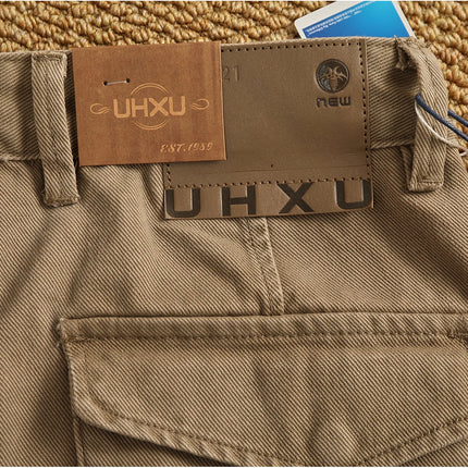 Autumn And Winter New American Retro 100% Cotton Multi-pocketed Washed Old Straight Casual Pants Loose Fashion Cargo Trousers
