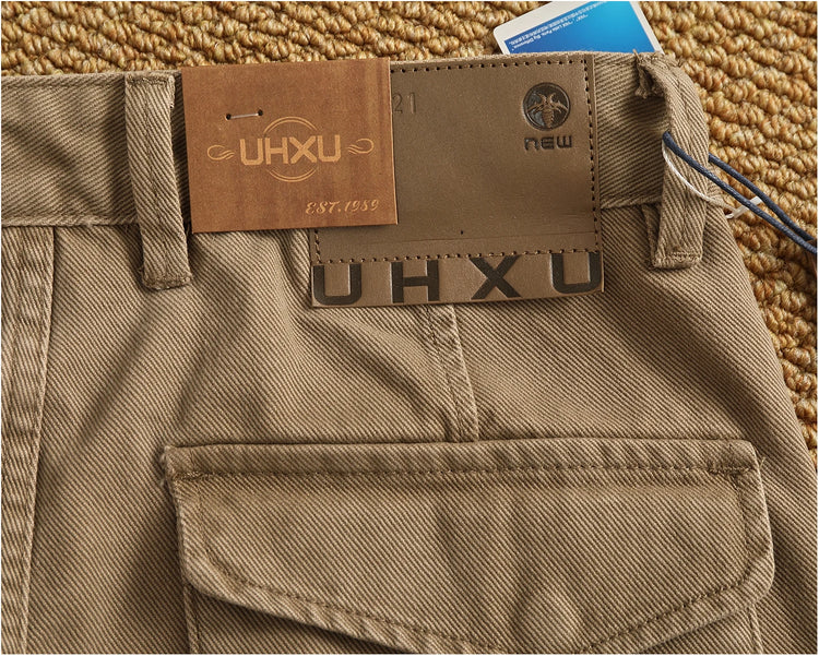 Autumn And Winter New American Retro 100% Cotton Multi-pocketed Washed Old Straight Casual Pants Loose Fashion Cargo Trousers