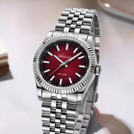 ADDIESDIVE Watch For Men Sapphire Glass Luminous 10Bar Diving Jubilee Strap 316L Stainless Steel VH31 Movement Quartz Watch