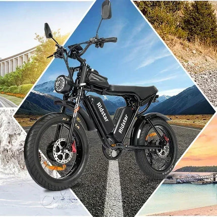 Ridstar Q20 Pro Ebike, doppio motore 2000 W, due batterie 40 Ah, velocità massima 60 KM/H, chilometraggio massimo 120 km in modalità PAS, bici spessa 20 * 4,0